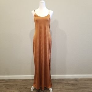 Free People Intimately Long Gold Slip Dress